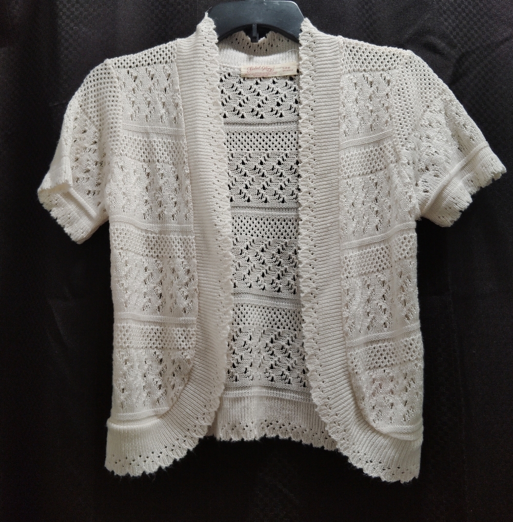Vintage Faded Glory Cream Open-Front Cardigan